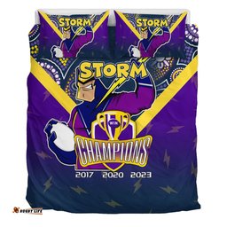 Melbourne Storm Bedding Set Talent Win Games But Teamwork And Intelligence Win Championships With Aboriginal Style