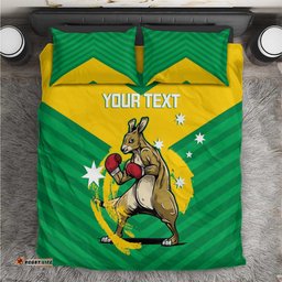 Personalised Australia Boxing Kangaroo Bedding Set Aussie Pride National Color