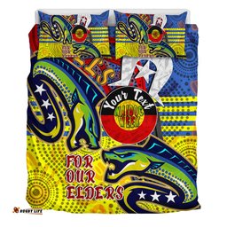 Parramatta Eels Naidoc Week Custom Bedding Set - Parramatta Eels Naidoc Week For Our Elders With Dot Art Bedding Set