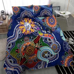 Custom NAIDOC Week 2024 Western Bulldogs Bedding Set Australia Aboriginal Dot Painting DT02