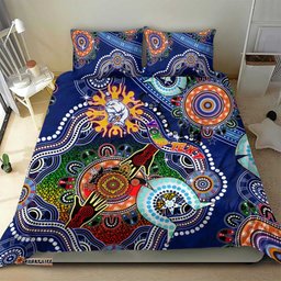 Custom NAIDOC Week 2024 Western Bulldogs Bedding Set Australia Aboriginal Dot Painting DT02