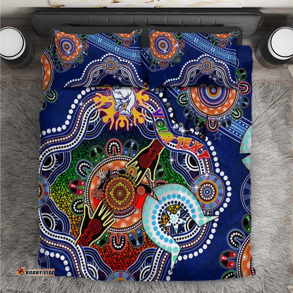 Custom NAIDOC Week 2024 Western Bulldogs Bedding Set Australia Aboriginal Dot Painting DT02
