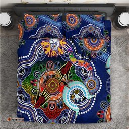 Custom NAIDOC Week 2024 Western Bulldogs Bedding Set Australia Aboriginal Dot Painting DT02