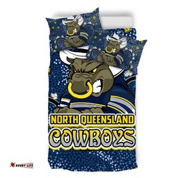 North Queensland Cowboys Custom Bedding Set - Team With Dot And Star Patterns For Tough Fan Bedding Set