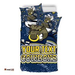 North Queensland Cowboys Custom Bedding Set - Team With Dot And Star Patterns For Tough Fan Bedding Set