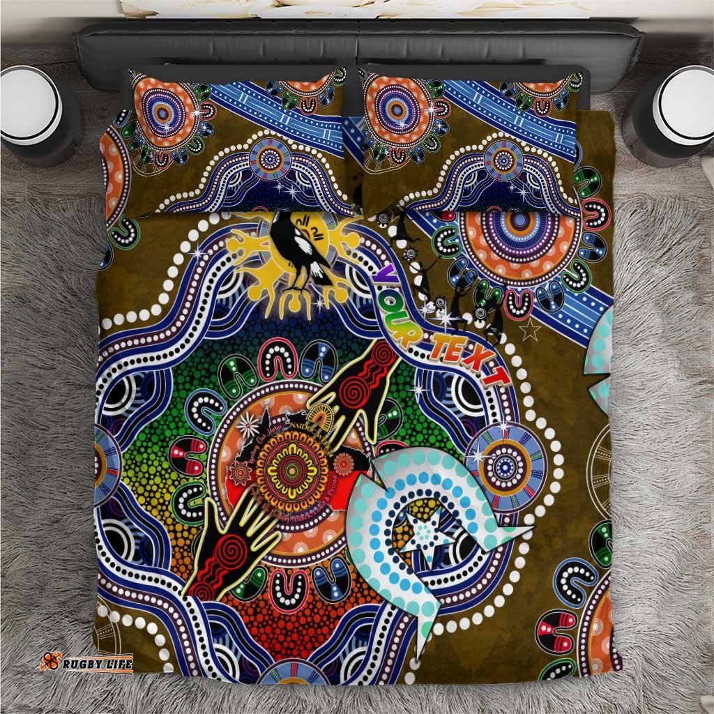 Custom NAIDOC Week 2024 Collingwood Magpies Bedding Set Australia Aboriginal Dot Painting DT02