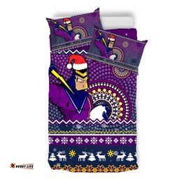 Melbourne Storm Bedding Set - Australia Ugly Xmas With Aboriginal Patterns For Die Hard Fans