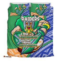 Canberra Raiders Bedding Set - A True Champion Will Fight Through Anything With Polynesian Patterns