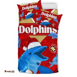 Redcliffe Dolphins Bedding Set - Redcliffe Dolphins Christmas Aboriginal Inspired Teammates Bedding Set