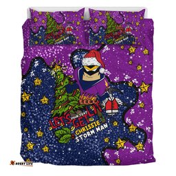 Melbourne Storm Christmas Custom Bedding Set - Let's Get Lit Chrisse Pressie Bedding Set