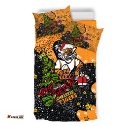 Wests Tigers Christmas Custom Bedding Set - Let's Get Lit Chrisse Pressie Bedding Set