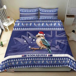 Aussie Kookaburra Bedding Set Merry Christmas Blue Style