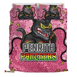 Penrith Panthers Custom Bedding Set - Team With Dot And Star Patterns For Tough Fan Bedding Set