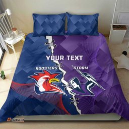Custom NRL Storm And Roosters Rugby 2024 Bedding Set Go Champions Dynamic Version