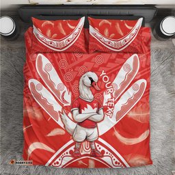 Personalised Swans Football Bedding Set 2024 Swannies Mascot Go Champions