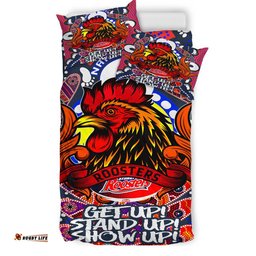 Australia Sydney Custom Bedding Set - Sydney Naidoc Week Celebrations With Footprints And Boomerangs Dot Art Painting