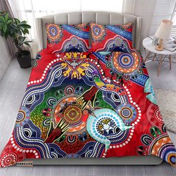 Custom NAIDOC Week 2024 Essendon Bombers Bedding Set Australia Aboriginal Dot Painting DT02
