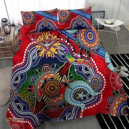 Custom NAIDOC Week 2024 Essendon Bombers Bedding Set Australia Aboriginal Dot Painting DT02