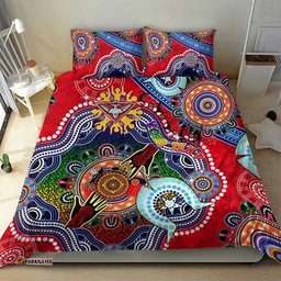 Custom NAIDOC Week 2024 Essendon Bombers Bedding Set Australia Aboriginal Dot Painting DT02