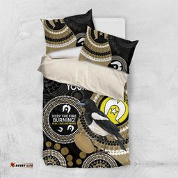 Custom AFL Collingwood NAIDOC Week Bedding Set Keep The Fire Burning Indigenous Art