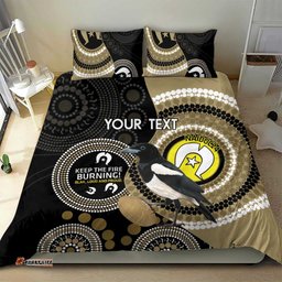 Custom AFL Collingwood NAIDOC Week Bedding Set Keep The Fire Burning Indigenous Art