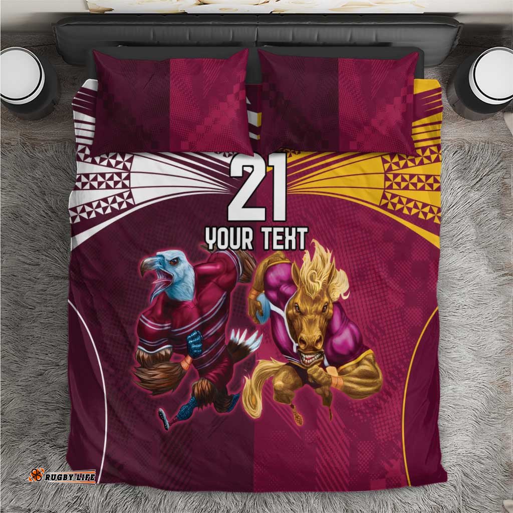 Custom Sea Eagles And Broncos Rugby Bedding Set Sporty Style
