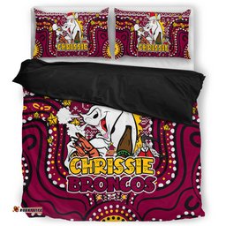 Brisbane Broncos Christmas Custom Bedding Set - Christmas Knit Patterns Vintage Jersey Ugly Bedding Set