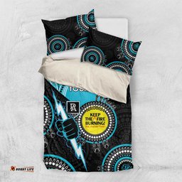Custom AFL Power NAIDOC Week Bedding Set Keep The Fire Burning Indigenous Art