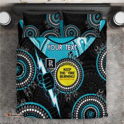 Custom AFL Power NAIDOC Week Bedding Set Keep The Fire Burning Indigenous Art