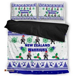 New Zealand Warriors Christmas Bedding Set - New Zealand Warriors Special Ugly Christmas Bedding Set