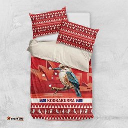 Aussie Kookaburra Bedding Set Merry Christmas Red Style