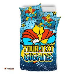 Gold Coast Titans Custom Bedding Set - Team With Dot And Star Patterns For Tough Fan Bedding Set