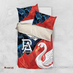 Swans-Port Adelaide Football Custom Bedding Set Cracked Metal Style
