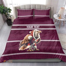 NRL Manly Warringah Christmas Personalised Bedding Set with Sea Eagles Mascot