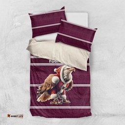 NRL Manly Warringah Christmas Personalised Bedding Set with Sea Eagles Mascot