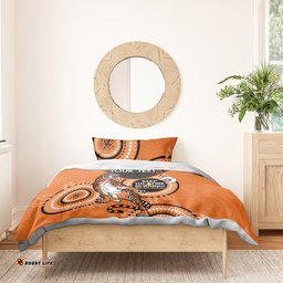 Custom NRL Tigers NAIDOC Week Bedding Set Keep The Fire Burning Indigenous Art