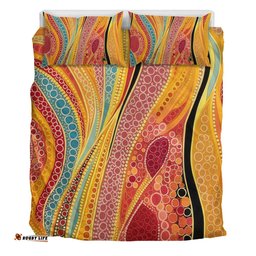 Australia Aboriginal Bedding Set - Indigenous Aboriginal Art Dot Color Bedding Set