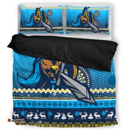 Gold Coast Titans Bedding Set - Australia Ugly Xmas With Aboriginal Patterns For Die Hard Fans