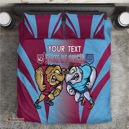 Custom NSW Blues And QLD Maroons Rugby Bedding Set 2024 Cockroaches Cane toads Together