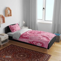 Australia Indigenous Bedding Set Breast Cancer Pink Aboriginal Butterfly