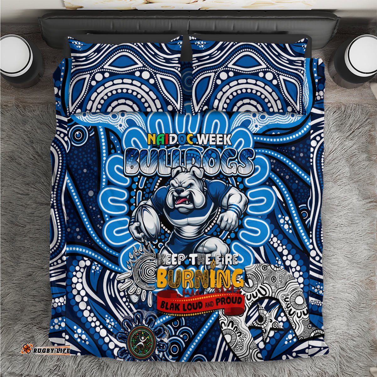 NAIDOC Week 2024 Bulldogs Bedding Set Mascot Rugby DT02