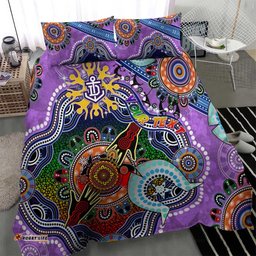 Custom NAIDOC Week 2024 Fremantle Dockers Freo Bedding Set Australia Aboriginal Dot Painting DT02