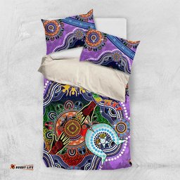 Custom NAIDOC Week 2024 Fremantle Dockers Freo Bedding Set Australia Aboriginal Dot Painting DT02