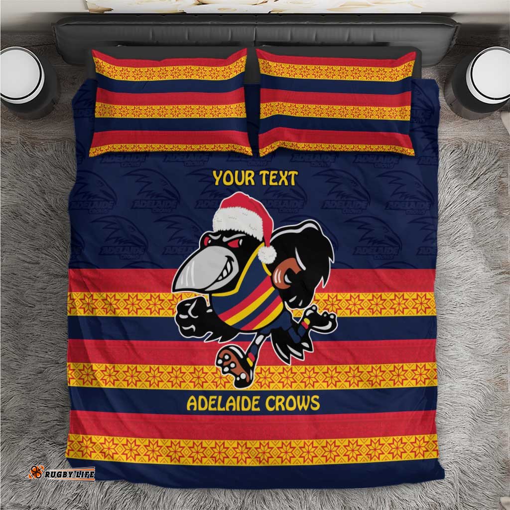 AFL Adelaide Christmas Personalised Bedding Set with Crows Mascot