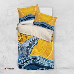 Whale In The Ocean Aboriginal Dot Art Bedding Set No2