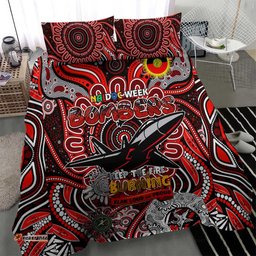 Essendon Bombers NAIDOC Week 2024 Bedding Set Mascot Football DT02