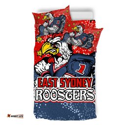 Sydney Roosters Custom Bedding Set - Team With Dot And Star Patterns For Tough Fan Bedding Set