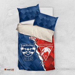 Custom Swans And Cats Football Bedding Set 2024 Together Dynamic Version