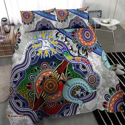 Custom NAIDOC Week 2024 North Melbourne Kangaroos Bedding Set Australia Aboriginal Dot Painting DT02