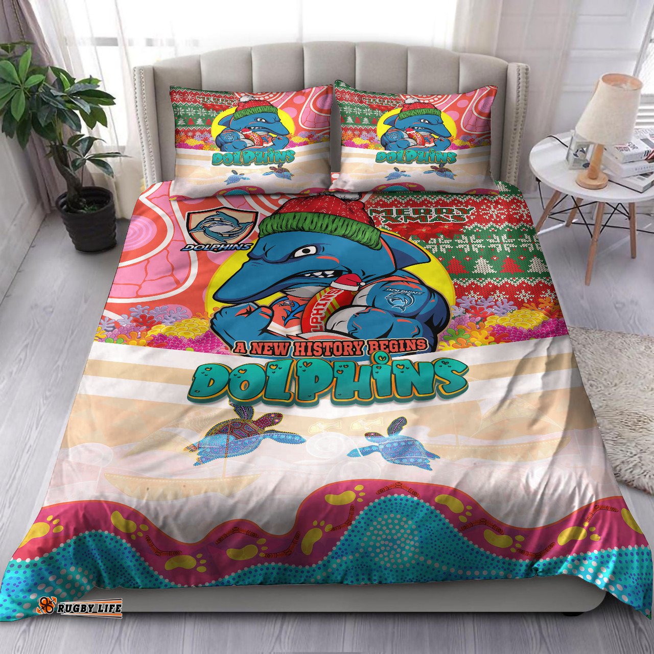 Redcliffe Dolphins Christmas Bedding Set - A New History Begins